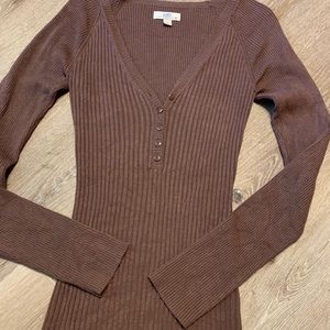 SO Jr Med Brown ribbed sweater